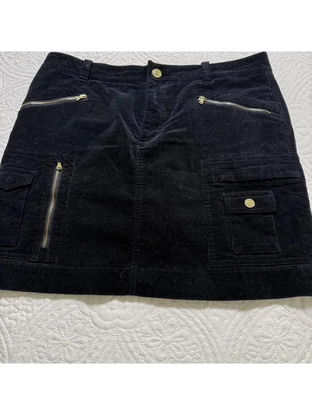 RALPH LAUREN GOLF SZ 10 Black Corduroy Skirt with Shorts underneath Quiet Luxury